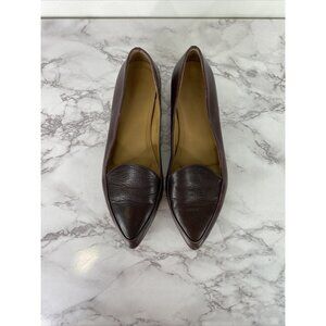 Everlane Women's Burgundy The Modern Point Leather Flats SZ 7.5